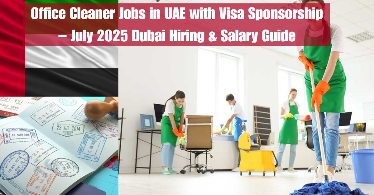 Office Cleaner Jobs in UAE with Visa Sponsorship – July 2025 Dubai Hiring & Salary Guide